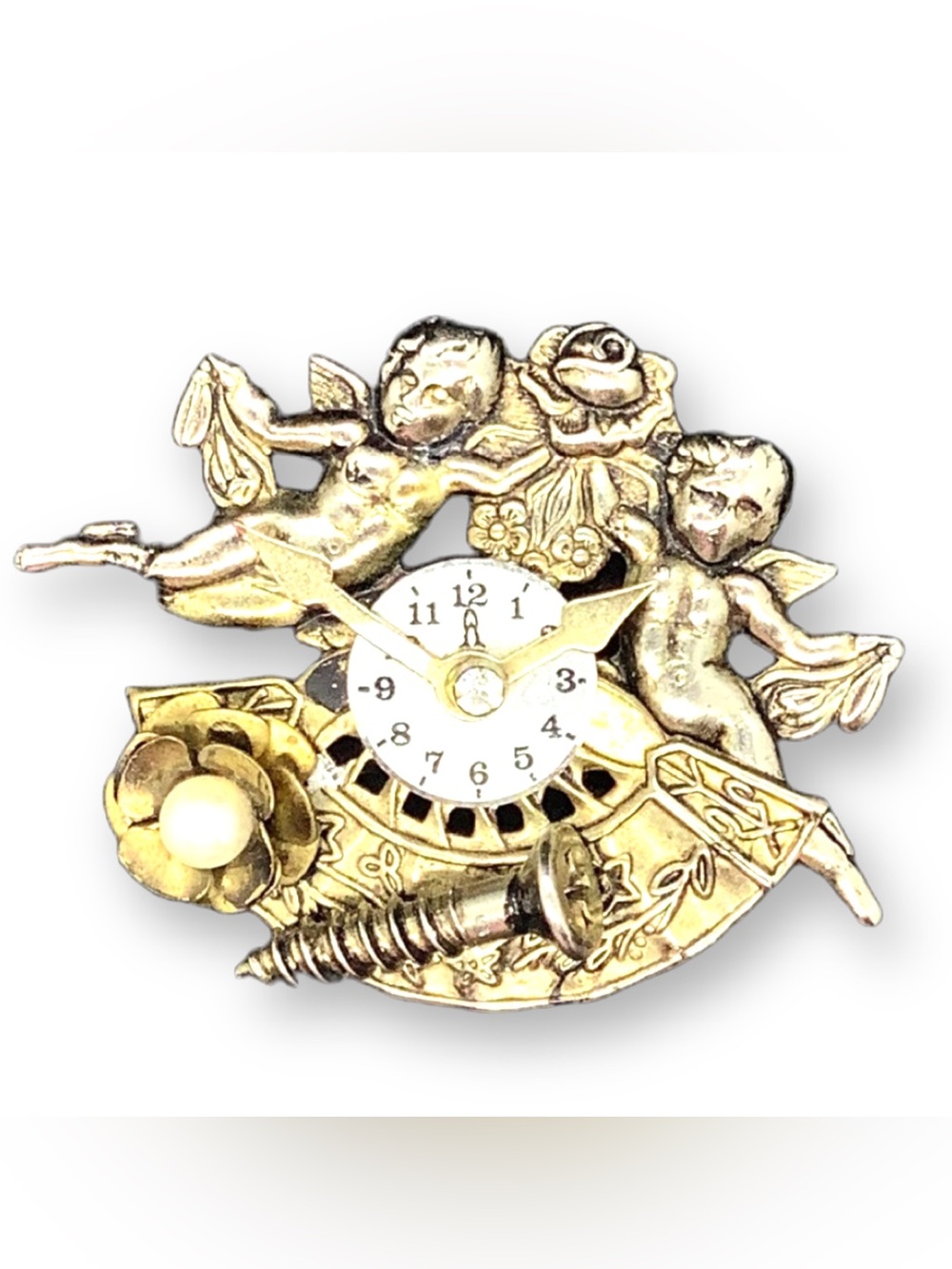 Vintage 1960s Victorian Steampunk Brooch Good Condition